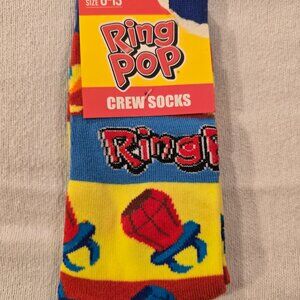 Bazooka Brand Ring Pop Crew Socks Unisex Mens Shoe Size 6-13 NEW Gift NIB FUN!